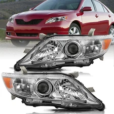 For 2010-2011 Toyota Camry Sedan Chrome L+R Headlights Lamps