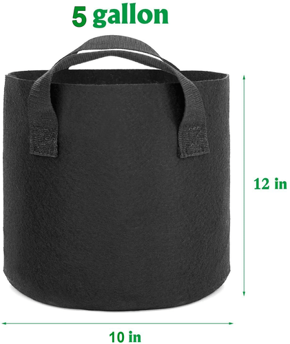 5/10 Pk Plant Grow Bags Fabric Pot Nursery Soil Bag W/Handles Thickened Nonwoven - Picture 18 of 20