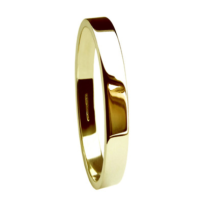 2 mm 9 kt Gelbgold Eheringe Flachprofil Bänder 1,6 g 375 UK gepunzt H-Q