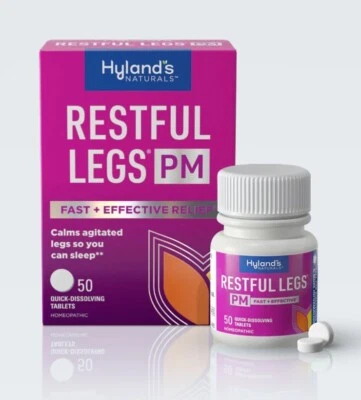 Restful Legs PM by Hyland's 50 Quick-Dissolving tablets Relief Itching Tingling