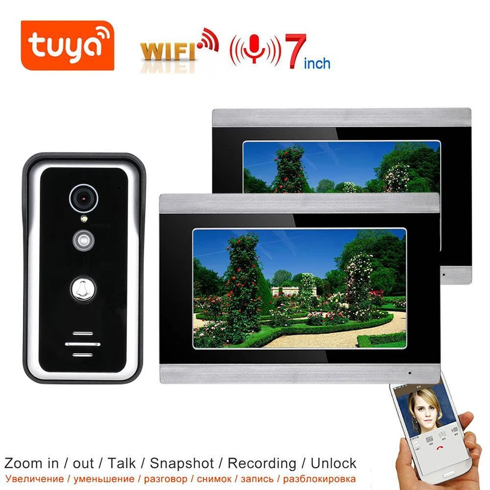 7" Touch Screen Tuya App Video Intercom WIFI Home Phone 1080P Villa Doorbell - Image 2 of 4