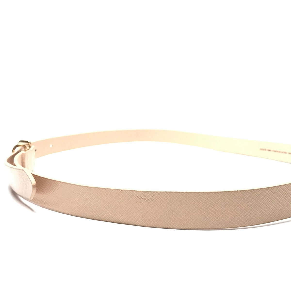 H & M Belt Women's Small Nude Beige Textured Dress Casual Gold Buckle Ladies