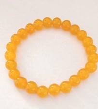 Yellow Jade Unisex Stretch Bracelet 8mm Energy Strength Bracelet