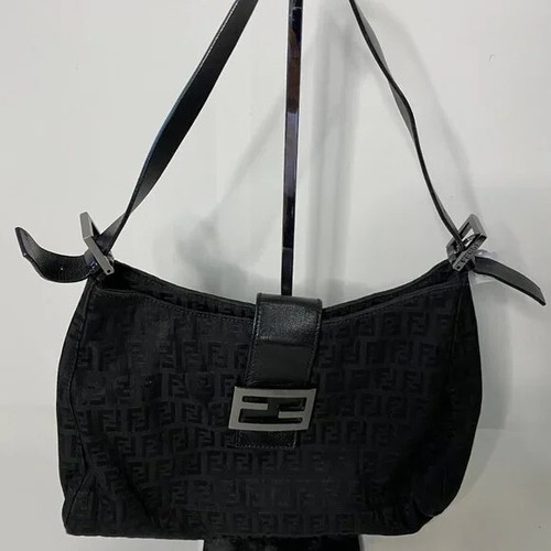 Fendi Black Canvas Zucchino Vintage Mama Baguette | eBay