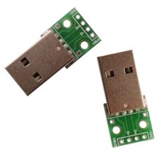 2 x USB Type A Male Plug Breakout Board 2.54mm Pitch DIP Adapter UK