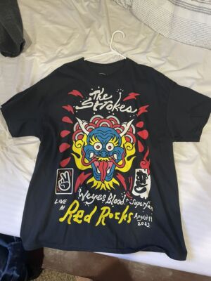 The Strokes Red Rocks Concert  short sleeve T shirt 90s gift tee Unisex NH9735