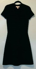 Vintage MICHAEL KORS Knit LITTLE BLACK DRESS Short Sleeve PEEK-A-BOO MIDRIFF Med