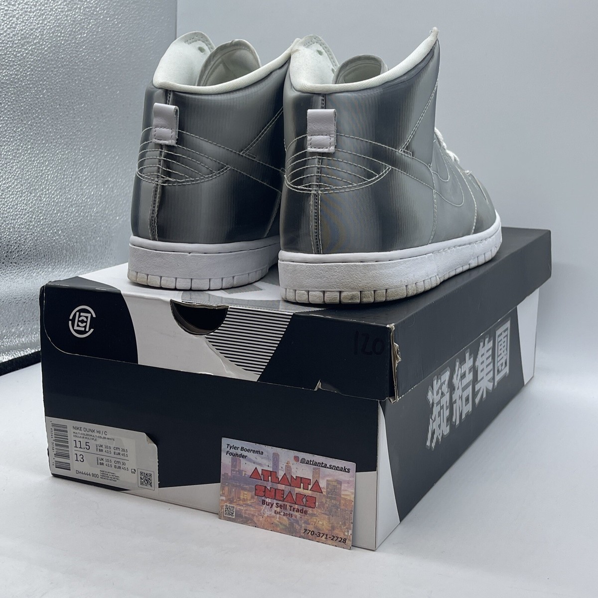 ナイキ NIKE CLOT DUNK HI/C DH4444-900 28cm First Look at the CLOT x Nike Dunk High 'Metallic Silver