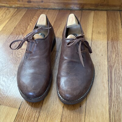 vintage Unbranded Brown Leather Lace Up Oxford Shoes Men display picture 1