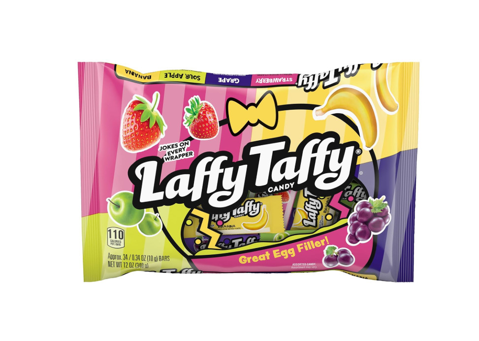 Мини-бар с конфетами Лаффи Таффи, ассорти из клубники, Винограда, кислых яблок и бананов, 12 унций в пакетике