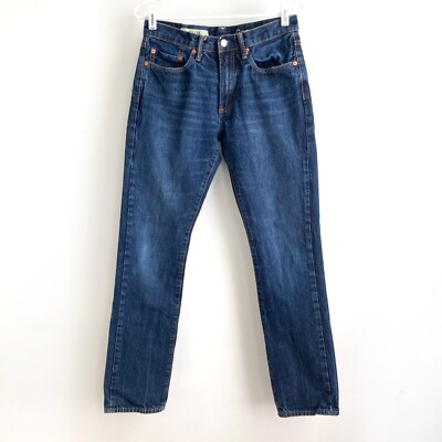 Gap 1969 Jeans Mens 29x30.5 Blue Slim Fit Straight Leg Dark Wash EUC