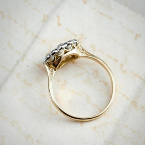1.5- 2 Old European Cut Wedding Ring, Edwardian Engagement Ring, Handmade Ring