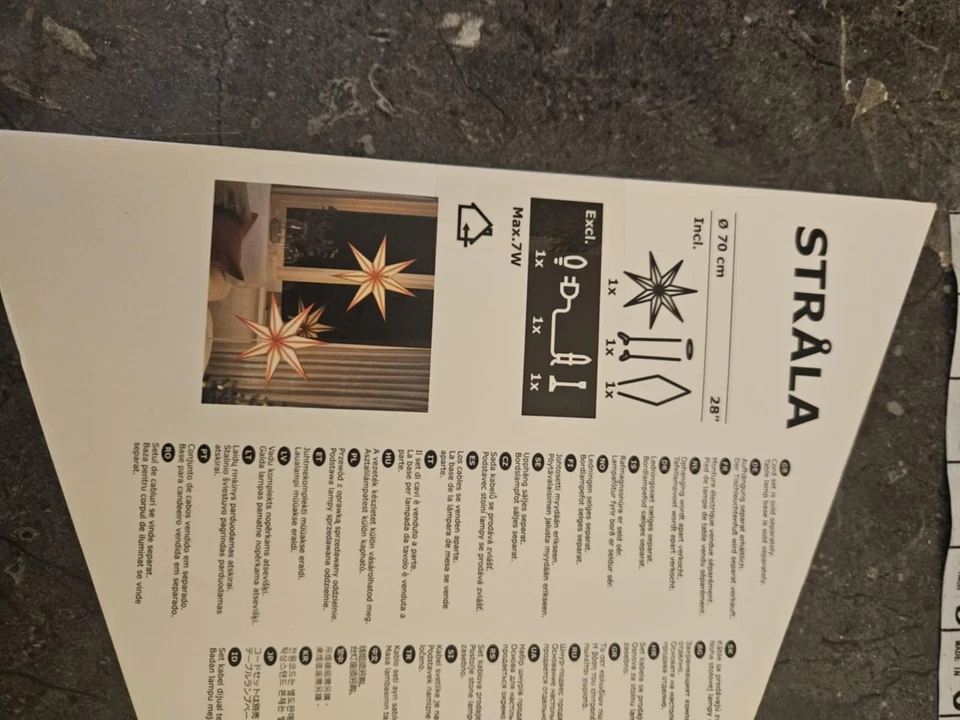 Ikea STRALA Star Light Pendant Table Lamp Shade Christmas Holiday Decor  28" - Image 2 of 4