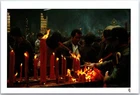 VINTAGE CONTINENTAL SIZE POSTCARD LUNGSHAN TEMPLE AT NEW YEAR IN TAIPEI TAIWAN