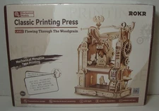 ROKR CLASSIC PRINTING PRESS LK602 MECHANICAL 3D WOODEN PUZZLE NEW SEALED