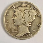 1942-P Mercury Dime 10c Good Circulated Condition 90% Silver US Coin WWII Era