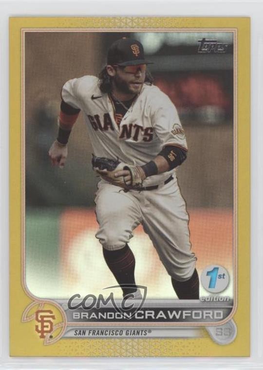 2022 Topps Series 1 1st Edition Gold Brandon Crawford #117 02u3