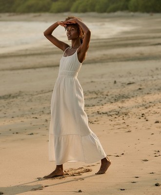Pact Women's Organic Cotton Coastal Double Gauze Cami Maxi Dress - Sea Salt Pact Women's Organic Cotton Coastal Double Gauze Cami Maxi Dress - Sea Salt