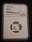 1945-S Silver Mercury Dime  NGC MS 66                                   #MF-2278