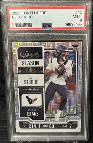 2023 Panini Contenders CJ Stroud Season Ticket Mojo RC #40 PSA 9