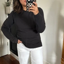 JANJI Sweatshirt Unisex Circuit Knit Crew Pullover Longsleeve Black. S