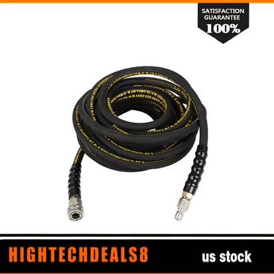 #ad 4000PSI Pressure Washer Hose Hot Cold Water 1 4quot; Kink Wear Hose With 3 8quot; Quick $62.19