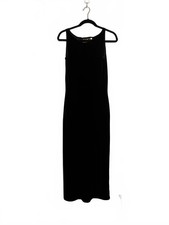 Vintage 90s Black Velvet Velour Sleeveless Long Maxi Dress