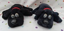 Lot Of 2 Vintage 1986 Tonka Pound Puppies Plush 8" Stuffed Animal Black