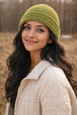 Handmade Crochet Green Unisex Beanie Hat Stylish Accessory  display picture 1