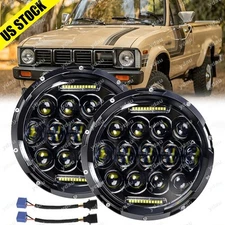 2PC 7" Round LED Headlights Hi Lo Halo DRL for Toyota Pickup 1979 1980 1981