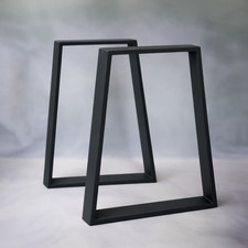 Tischkufen Tischbeine Stahl schwarz matt Industrial Trapez Metallgestell Set