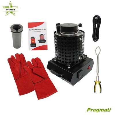 Upgraded Electric Gold Melting Furnace Forge kit+Mesh 3KG Crucible 1400W new