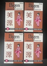 Bigen Permanent Powder Hair Color NATURAL WARM BROWN 4 Packs x 6g 
