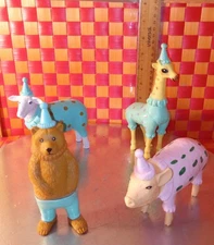 Display figures, Ankyo lot of 4 items, Sheep, Bear, Pig and Giraffe, 5-6"h by An