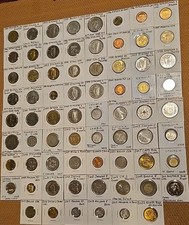 Lot 70 World Coins 1991-2023 Mixed Countries/Dates/Sizes in 2x2 Flips-Real Nice