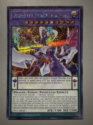 YUGIOH ODD-EYES VENOM DRAGON ASIA ENGLISH CR11-AES16 SECRET RARE (1ST RUN)