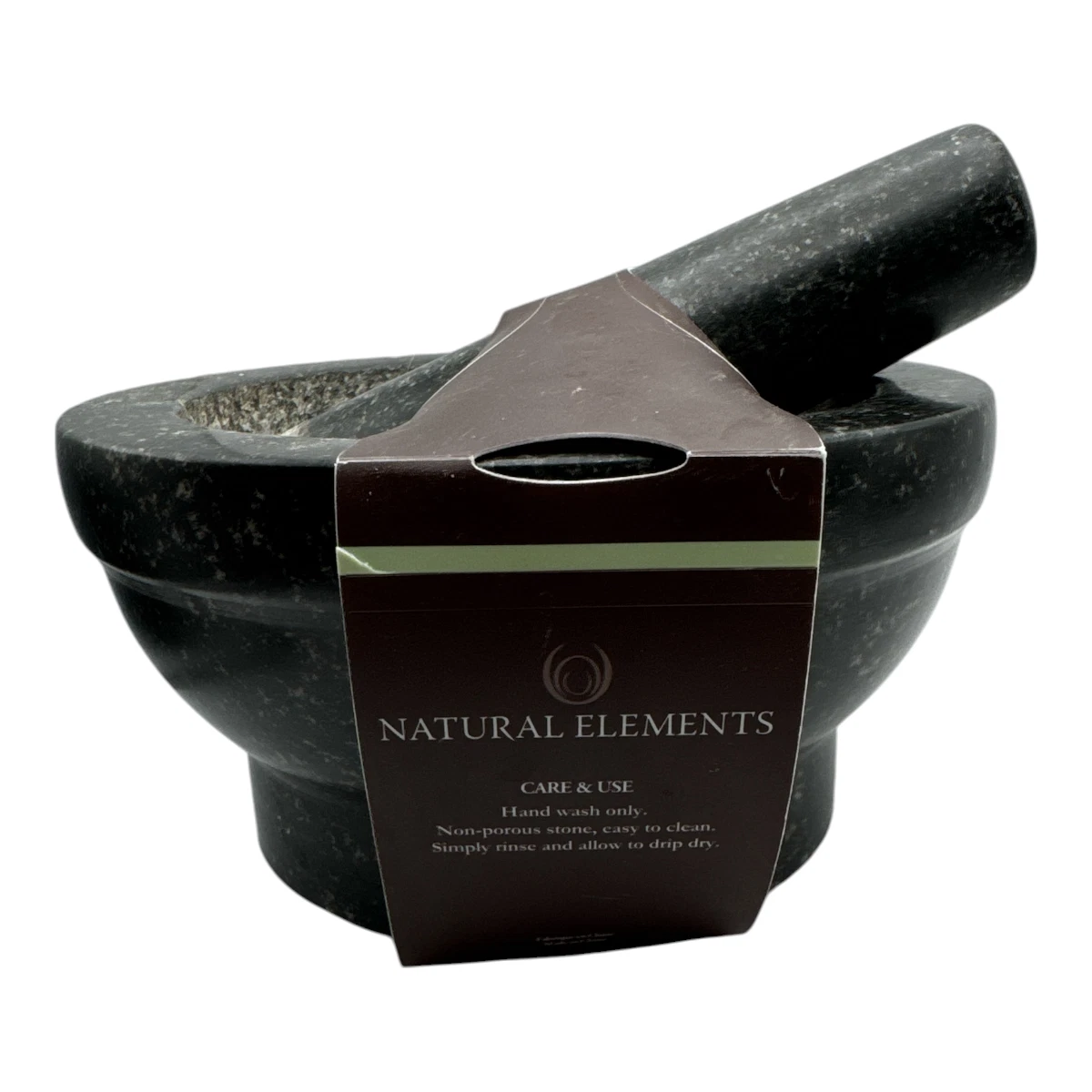 Natural Elements Black Granite Mortar & Pestle 19.5 cm 7.5" Wet and Dry NEW
Opens in a new window or