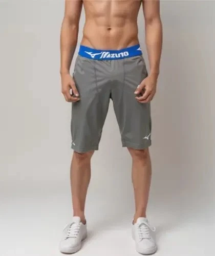 NUOVO Pantaloncini Mizuno Uomo S 10"Ins Grigio Poly Spdx Performance Elasticizzati Compressione