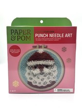 Paper  Pom Santa Punch Needle Art kit Christmas Holiday Crafting New In Box
