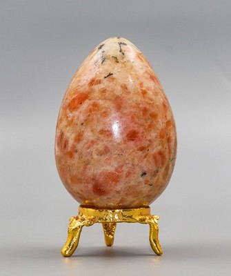 65MM Orange Sunstone Meditations Heil spirituelle Aura Chakra Power Stein Ei