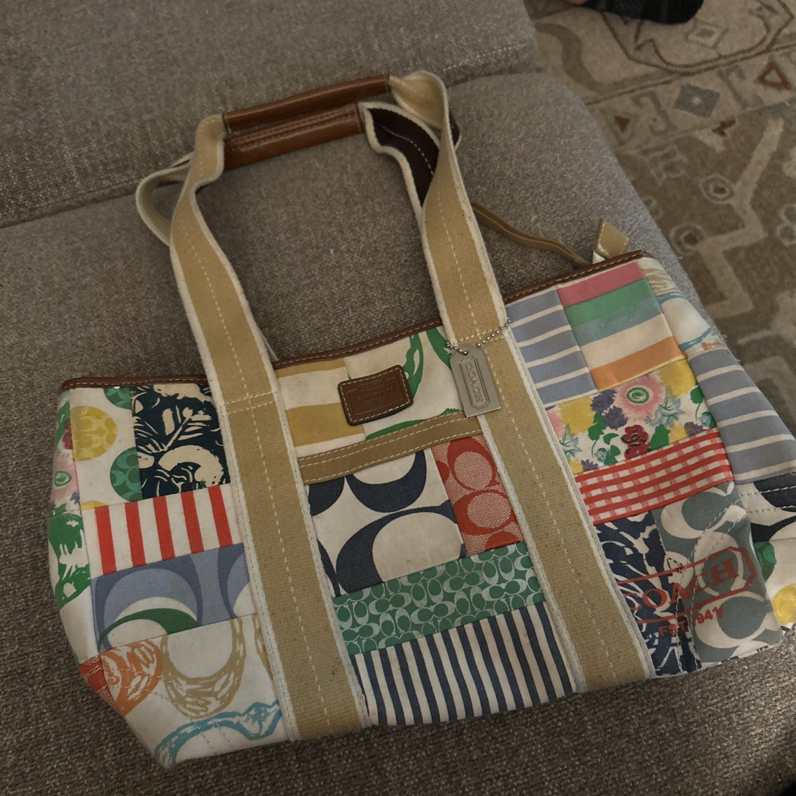 Coach Hampton Weekend Patchwork Y2K  Tote Bag - image 1