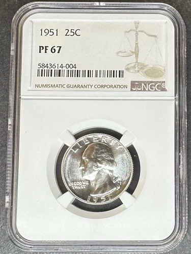 1951 Proof Washington Quarter NGC PF-67, Buy 3 Items, Get $5 Off!