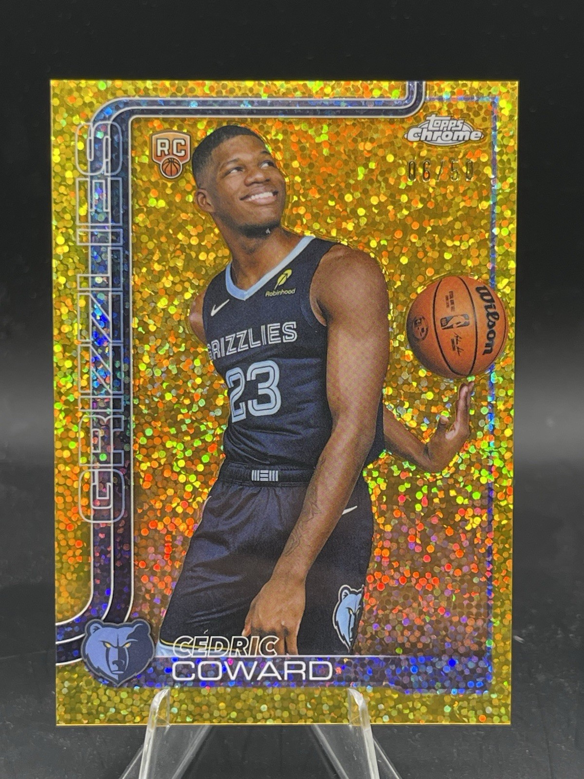 Cedric Coward 2025-26 Topps Chrome Image Variation Rookie Gold Speckle 06 /50