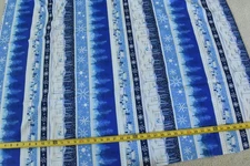 By 1/2 Yd, Vintage, Blue Winter Striped Quilt Cotton, Fabric Traditions, V624