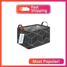 LANGYASHAN Rectangular Storage Bin Collapse Canvas Fabric Cartoon Storage Basket