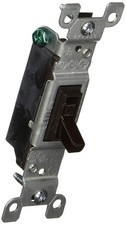 Leviton S00-01451-02S Framed Grounded Toggle Switch, 120 V, 15 A, 1 P, Brown...