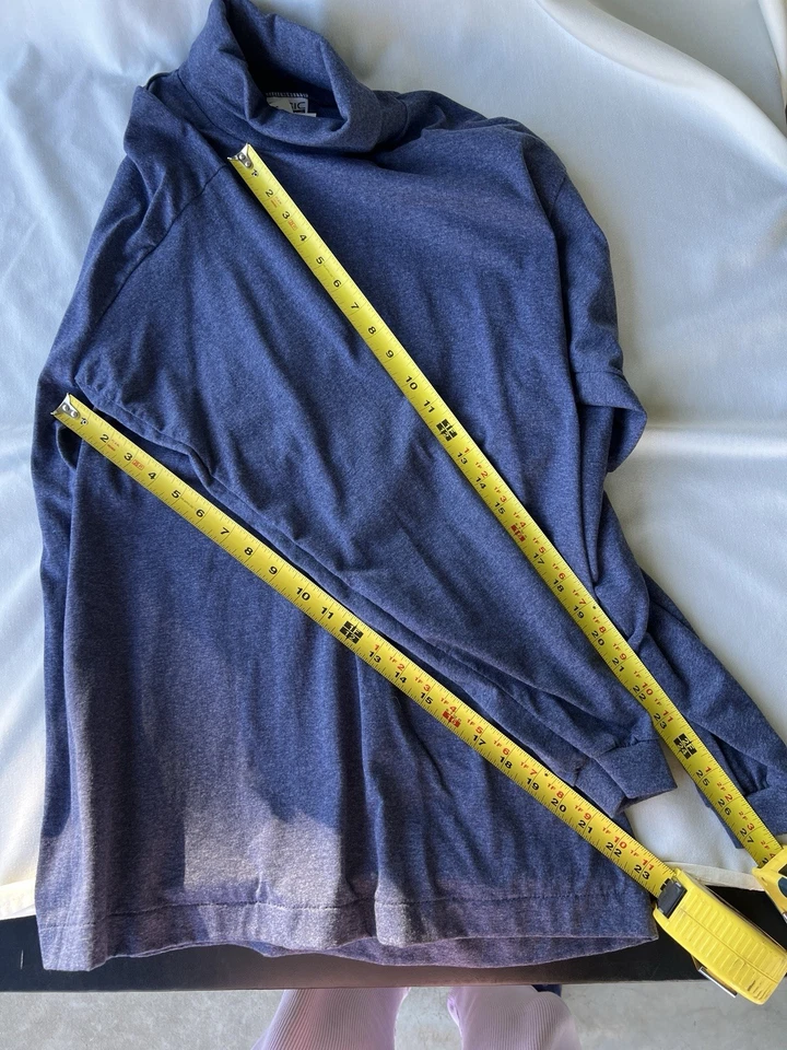 Basic Editions Mens Blue Turtleneck Long Sleeve Sz Medium NWT - Image 3 of 4