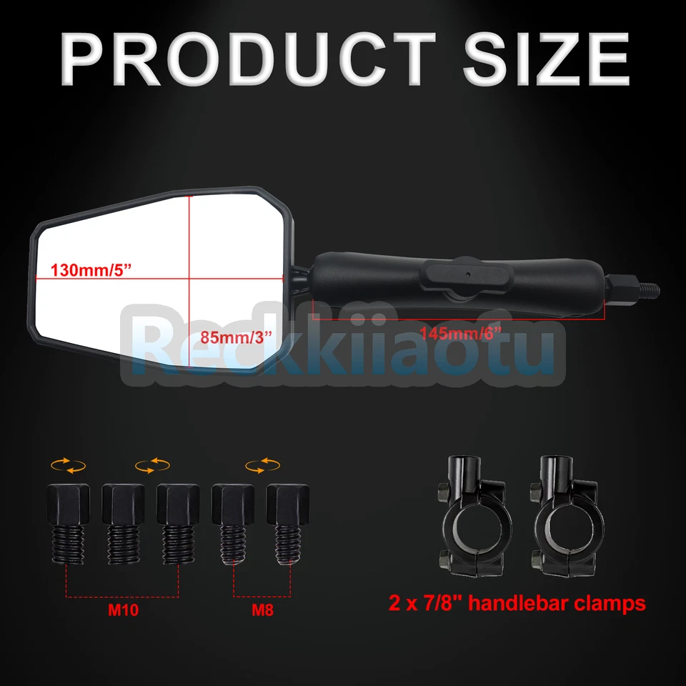 Espejos retrovisores plegables de aventura para motocicleta Suzuki DR200 350 DR650 DRZ400 Foto 4 de 4