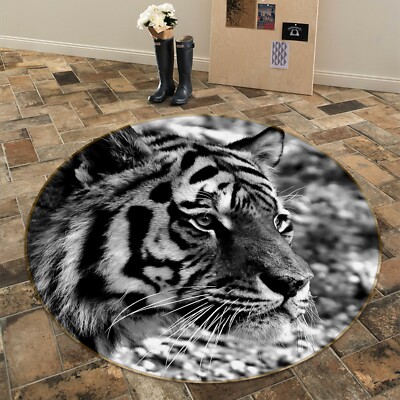 3D Black And White Tiger O34 Animal Non Slip Rug Mat Elegant Photo Carpet Fay