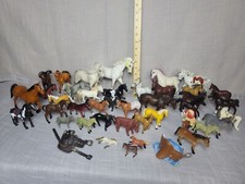 Vintage Bundle Of 39 Horse Figures,1 Bull,2 Saddles